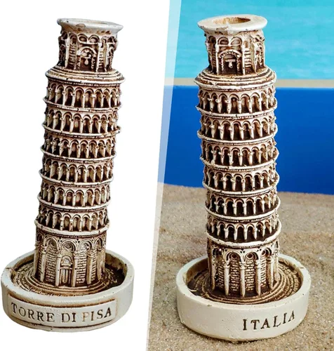 Vista 6 de Torre inclinada de Pisa figuras antiguas ornamento para el hogar, dioramas de decoración de mesa, diseño de dioramas