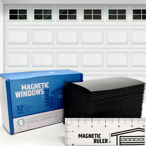 Vista 11 de Ventanas magnéticas fuertes y brillantes para puerta de garaje (tamaño pequeño), se ven como paneles de ventana reales, paneles sintéticos, fáciles