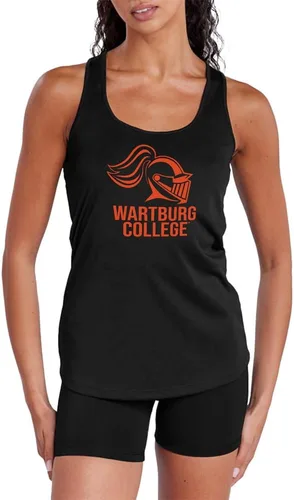 Vista 512 de Camiseta deportiva sin mangas oficial de NCAA Collegiate para mujer, con espalda cruzada, colección con logotipo primario
