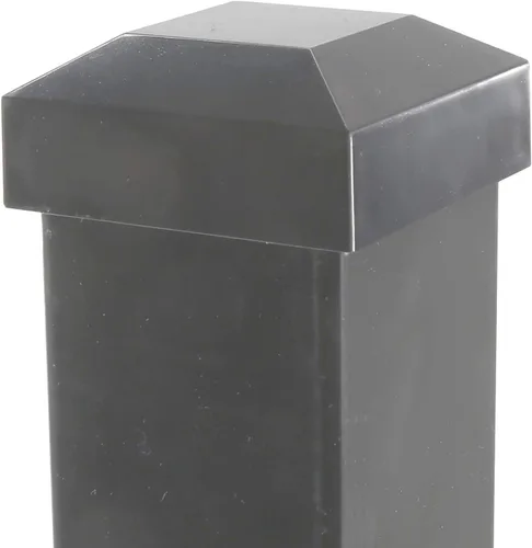 Vista 6 de Tapa cuadrada de plástico negro de 2 x 2 pulgadas para postes de valla de aluminio, tapas negras para postes (paquete de 8)