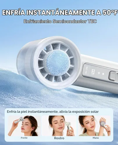 Vista 4 de ORICO Mini ventilador turbo portátil de mano con refrigeración por hielo Blanco