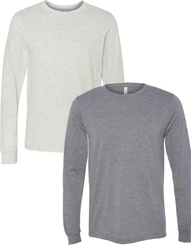 Vista 46 de Canvas Filmore 3501 - Camiseta de 4.2 onzas para hombre manga larga (1) Ceniza + (1) Jaspeado atlético