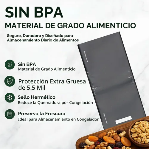Vista 5 de Bolsas de alimentos selladas al vacío de 11 x 24 pulgadas, 50 unidades, 5.5