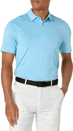 Vista 6 de Cutter & Buck Polo Drytec Forge a rayas de lápiz que absorbe la humedad para hombre Negro