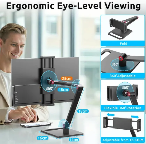 Vista 2 de Monitor portátil inalámbrico para portátil con batería y soporte, 15.6 Negro-1