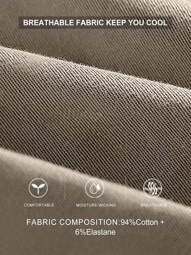 Vista 5 de Comdecevis Pantalones cargo para hombre, casuales, de algodón, con cordón, con 6 bolsillos, para senderismo, exteriores, pantalones de sarga