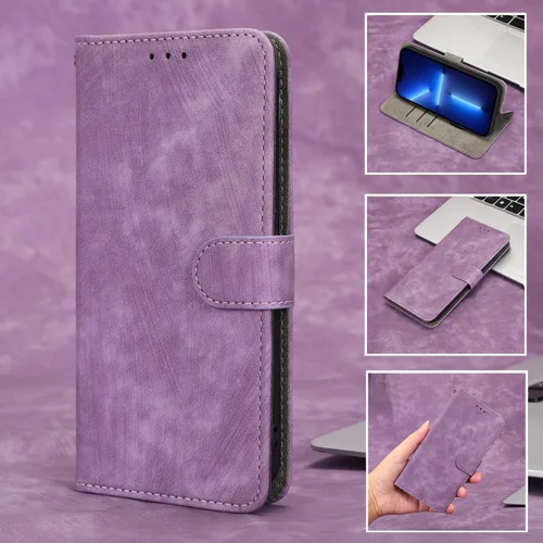 Vista 2 de Funda compatible con Honor X7, piel sintética con soporte para tarjetas, compatible con Honor Play 30 Plus/Play 30+ Flip cierre magnético, funda