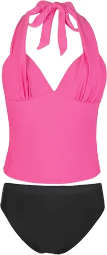 Vista 5 de CUPSHE Traje de baño tankini para mujer cuello en V sin espalda fruncido de dos piezas