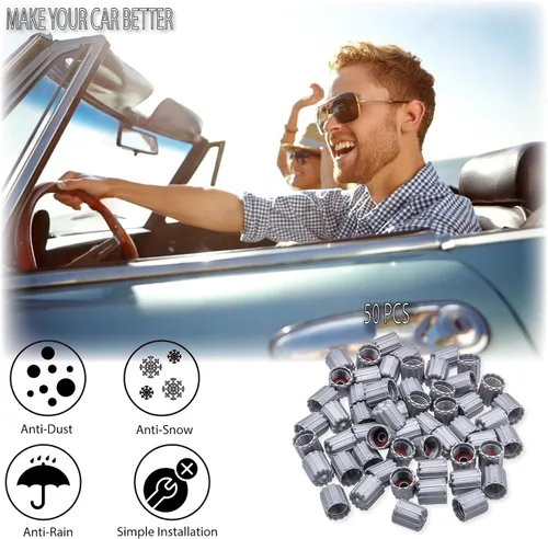 Vista 27 de 10 piezas de tapas de válvula de neumático TPMS con vástago largo, tapas de válvula de rueda de plástico negro para TPMS TR20008, tapas de vástago
