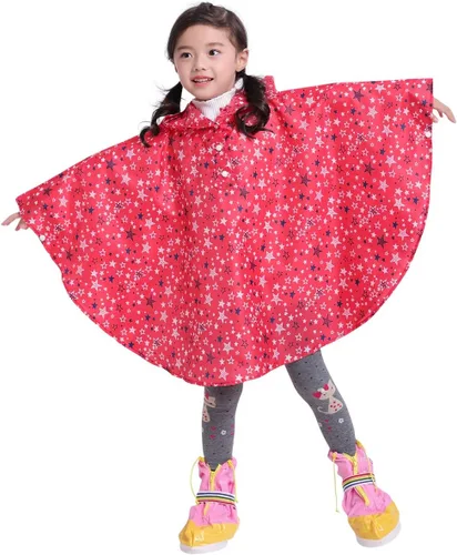 Vista 5 de Spmor Poncho de lluvia con capucha para niños