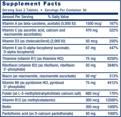 Vista 4 de Life Extension Multivitamínico de dos por día, dosis diaria de vitaminas y minerales para hombres y mujeres, suplemento vitamínico esencial completo