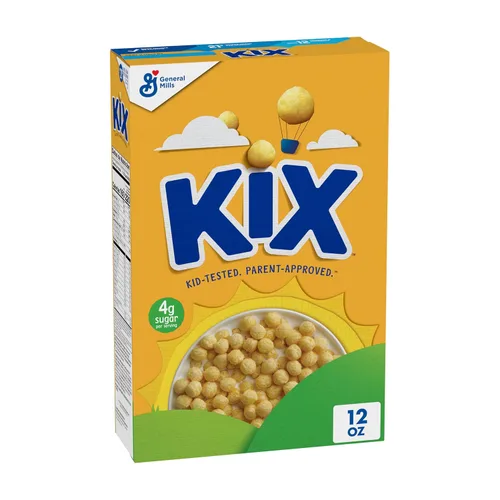Vista 11 de Kix Cereal de desayuno de grano entero, bolitas de cereal de maíz crujientes, tamaño familiar, 18 oz