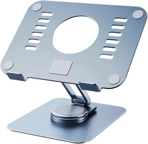 Vista 10 de Soporte acrílico giratorio de 360° para tableta, soporte de escritorio ajustable plegable transparente compatible con iPad Pro, Air, Mini, Kindle