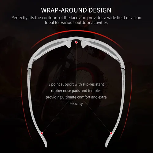 Vista 5 de Tramean Gafas de sol polarizadas deportivas para hombres y mujeres conducir pesca béisbol ciclismo 100 protección UV gafas de sol envolventes