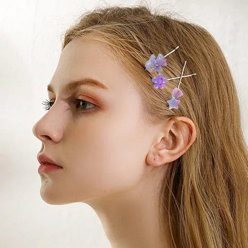 Vista 4 de 8 moldes de resina para el cabello con 20 horquillas doradas, accesorios para pasadores para el cabello, moldes de silicona para resina epoxi