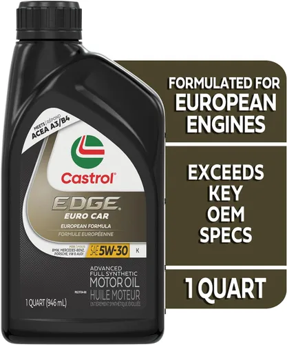 Vista 3 de Castrol EDGE Euro 5W-30 K Advanced - Aceite de motor sintético completo, 1 cuarto de galón, paquete de 6