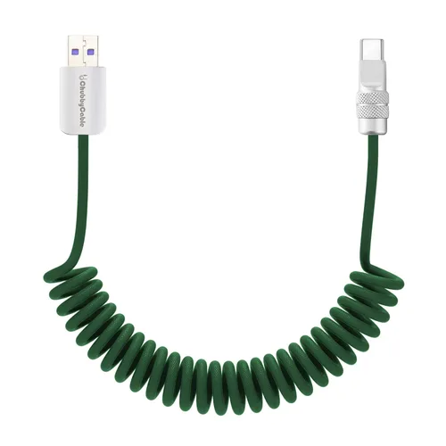 Vista 29 de chubbycable Curly Chubby - Cable de carga rápida USB C en espiral de 240 W, cable de carga retráctil trenzado duradero para automóvil compatible