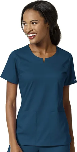 Vista 13 de Wink PRO - Camiseta médica con cuello de muesca y 4 bolsillos para mujer Negro