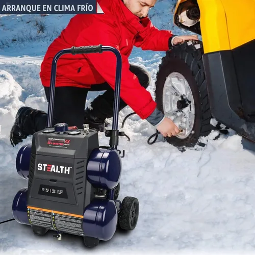 Vista 8 de STEALTH Compresor de aire ultra silencioso, 64 decibelios 4.5 galones pico 1.3 HP máximo 150 PSI, bomba de aire sin aceite, compresor de aire
