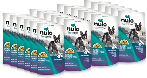 Vista 17 de Nulo Freestyle Carne de res, hígado de res y col rizada en caldo de carne real para perros, 2.8 onzas (paquete de 6)