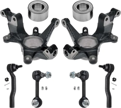 Vista 64 de Detroit Axle - Kit de nudillos traseros izquierdo FWD para Hyundai Santa Fe 2007-2009 Veracruz 2007-2012, reemplazo del conjunto de cojinete