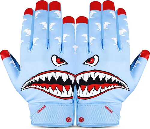Vista 5 de Guantes de fútbol americano con agarre pegajoso, guantes de fútbol americano juvenil Receptor duradero para jóvenes y adultos, equipo pegajoso