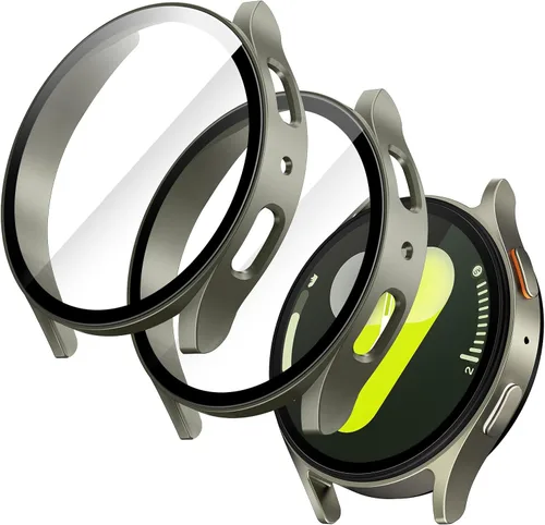 Vista 16 de JETech Funda con protector de pantalla para Samsung Galaxy Watch 7 de 40 mm, cubierta protectora general, película de vidrio templado de alta Negro