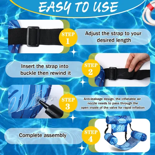 Vista 5 de Flotadores inflables para piscina, sillas flotantes para adultos, fideos de piscina inflables para adultos, natación resistente, plantas tropicales