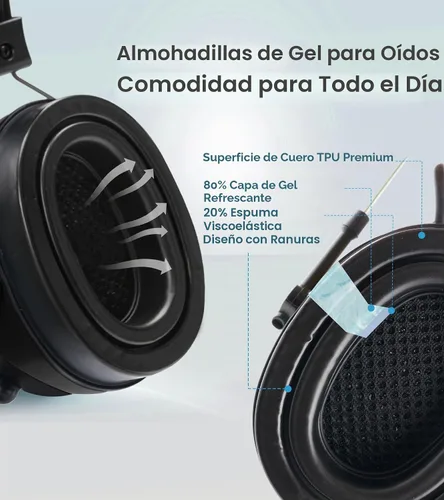 Vista 5 de AM FM Radio Hearing Protection Earmuff, Bluetooth 5.4, 30SNR