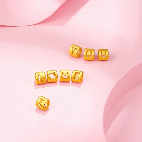 Vista 9 de ZHOU LIU FU Pulsera de Oro de 24K con Dijes de Iniciales, Pulseras Ajustables de Cadena Roja con Dijes de Letras y Corazón A-Z, Brazalete Apilable