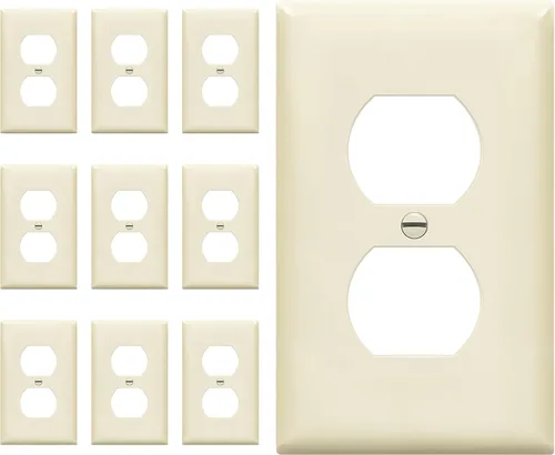 Vista 28 de ENERLITES Placa de pared dúplex para tomacorriente para receptáculos, cubierta de toma de corriente eléctrica jumbo, acabado brillante, de gran Negro