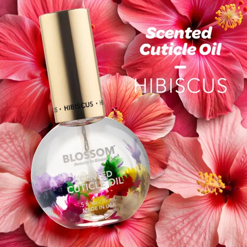 Vista 3 de Blossom Hidratante, hidratante, fortalecedor, aceite perfumado para cutículas, infundido con flores reales, fabricado en Estados Unidos, 1.26 onzas