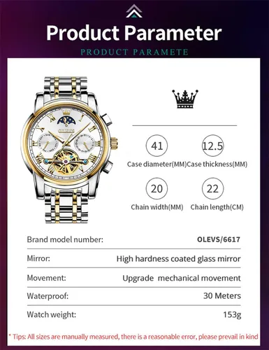 Vista 8 de OLEVS Relojes automáticos de cuerda automática para hombre, fecha y día, calendario, relojes de acero inoxidable, movimiento esquelético