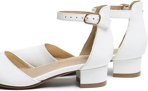 Vista 3 de Amoji Zapatos de vestir con correa de tobillo para niñas, zapatos de vestir para fiesta de boda para niños pequeños y grandes 412
