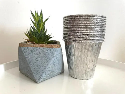 Vista 2 de Revestimiento de cubo de grasa compatible con parrillas Pit Boss de aluminio desechable, accesorios para cocinar, hornear, barbacoa, 5.0 x 4.6