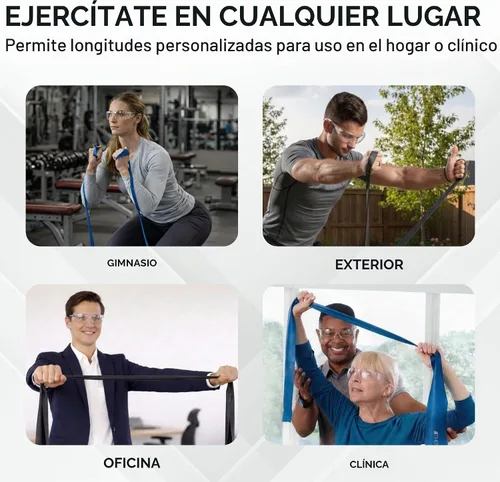 Vista 6 de THERABAND Juego de bandas de resistencia, bandas elásticas para ejercicio y terapia física, entrenamiento de fuerza para fitness superior e inferior