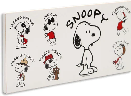 Vista 4 de Peanuts Snoopy Alter Egos - Decoración de pared de madera - Letrero clásico de Snoopy para decoración de dormitorio u oficina Classic Snoopy Sign