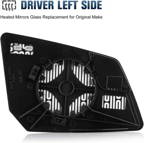 Vista 5 de Espejo lateral del conductor de vidrio para GMC Acadia/Saturn Outlook/Chevrolet Traverse 2007-2016 Espejo retrovisor calefactable con placa