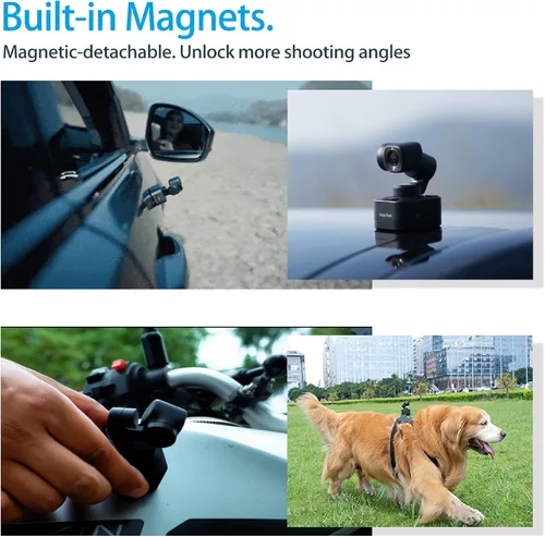 Vista 3 de Feiyu Pocket 3 Cámara cardán desmontable inalámbrica de 3 ejes con zoom - 1/2.3 pulgadas CMOS, 130 ° FOV, 4K 60 FPS, seguimiento AI, estabilizador