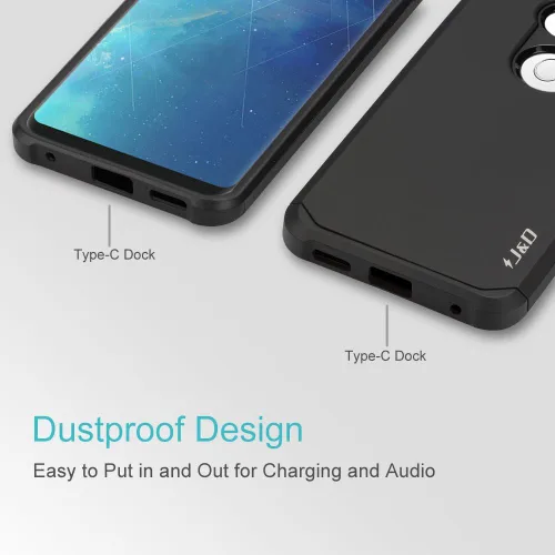 Vista 7 de LG V30 Caso, [ArmorBox] [Dual Layer] híbrido prueba de golpes Rugged Case de Protección para LG V30 de J & D, Negro