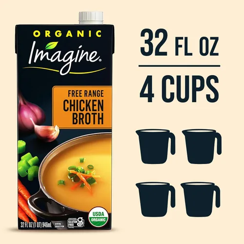 Vista 6 de Imagine Caldo de pollo orgánico de corral libre, 32 onzas líquidas (paquete de 6)