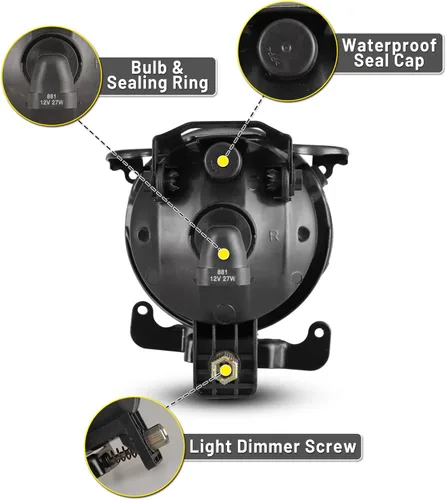 Vista 5 de Lámparas antiniebla compatibles con Hyundai Accent Driver Passenger 2003, 2004, 2005, 2006