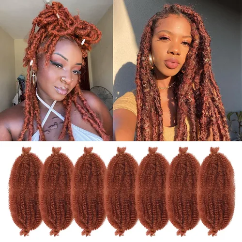 Vista 27 de Cabello para Trenzas Marley Twist de 10 pulgadas Negro 3 Paquetes Cabello Afro Twist Elástico Preseparado para Locs Suaves Cabello Spring Twist