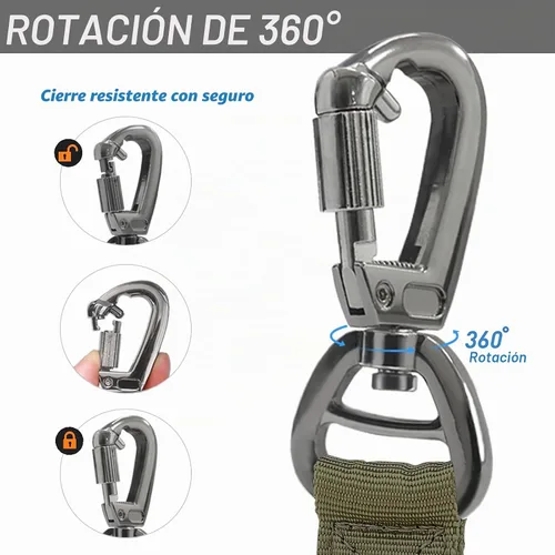 Vista 8 de Hotsky Correa táctica para perro resistente para perros medianos y grandes que tiran, 4-6 pies, resistente correa elástica para perro que absorbe