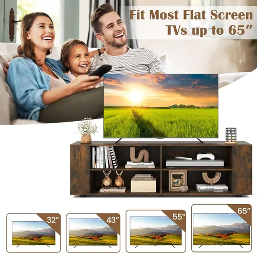 Vista 3 de Soporte de TV de madera para televisores de hasta 65" Negro
