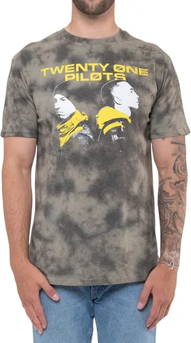 Vista 3 de Twenty One Pilots Camiseta Volver con espalda Banda Logo Unisex Dip Dye Verde