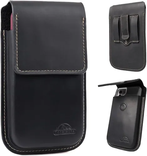 Vista 6 de Topstache Funda de cuero para teléfono celular con clip para cinturón, soporte para teléfono celular con tapa para iPhone 17/16/15/14/13/12 - Funda