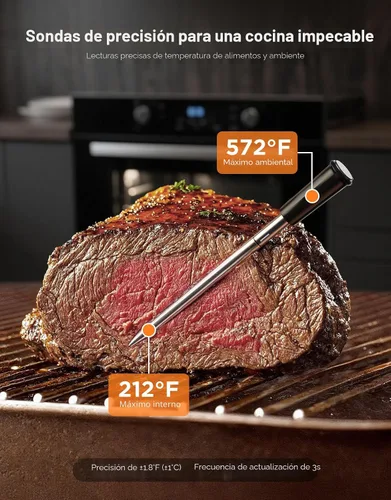 Vista 8 de GoveeLife Termómetro inalámbrico Bluetooth para carne con 2 sondas, base digital independiente, WiFi de alcance ilimitado, precisión de ±1.8℉, IP68