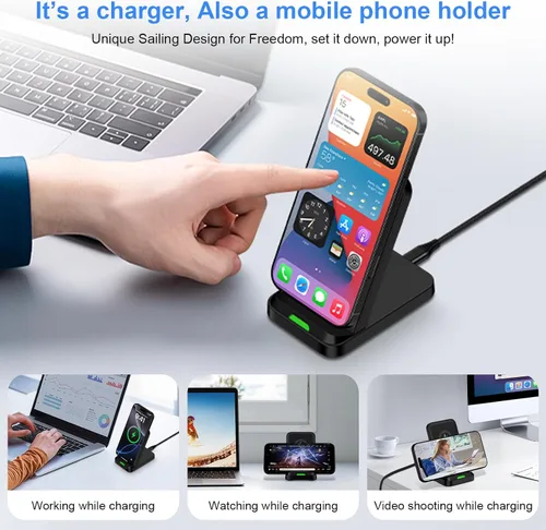 Vista 6 de Cargador inalámbrico Soporte de carga rápida para Samsung Cargador