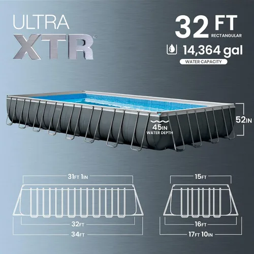Vista 3 de Intex Ultra XTR - Juego de piscina sobre el suelo de 32 pies x 16 pies x 52